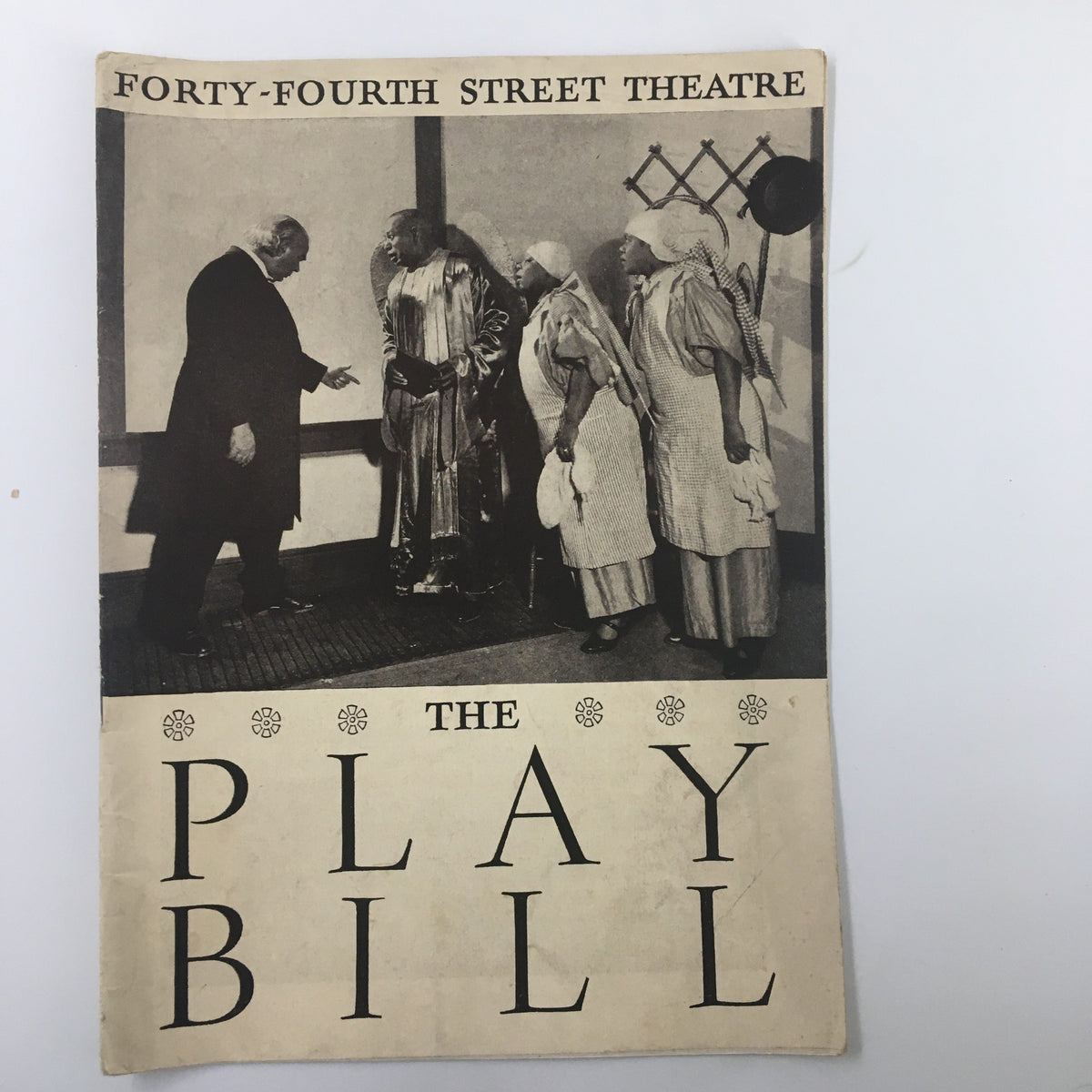 1935 Playbill for The Green Pastures at the Forty-Fourth Street Theatre featuring characters in costume.