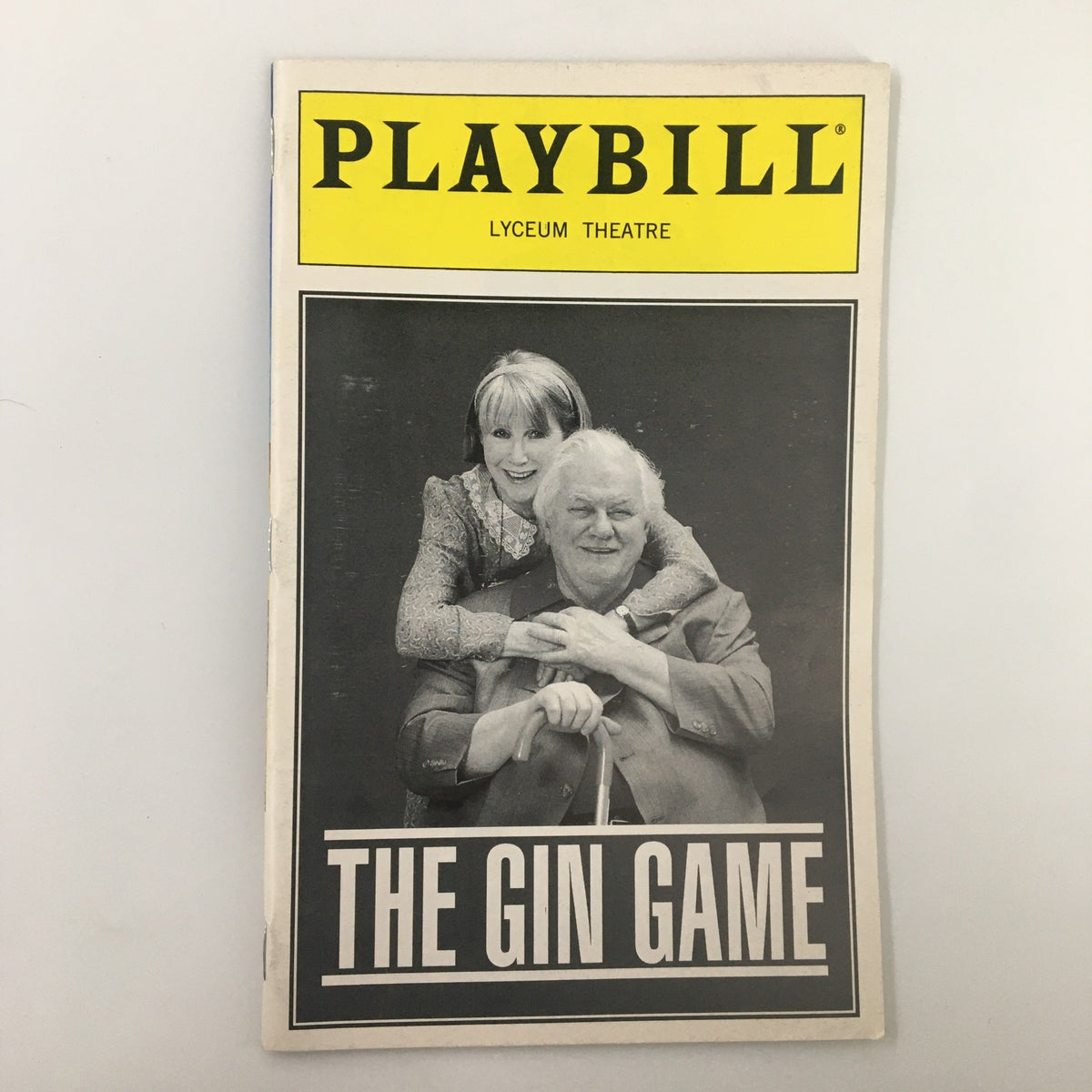 1997 Playbill from the Lyceum Theatre featuring Julie Harris and co-star in The Gin Game by D.L. Coburn, showcasing classic Broadway theater memorabilia.