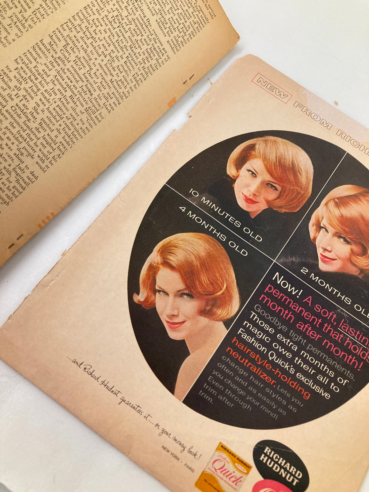 Back cover of the VTG TV Radio Mirror Magazine October 1963 displaying a vintage hairstyle advertisement.