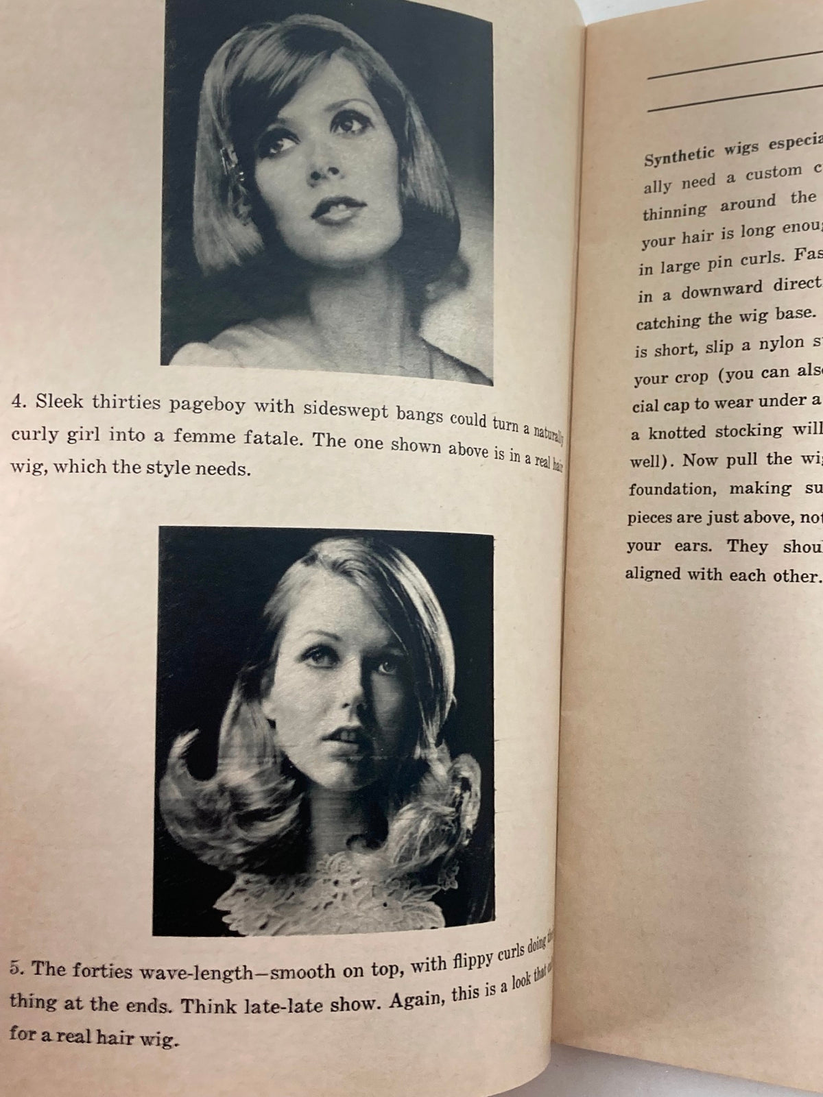VTG 1968 Seventeen Catalog The Great Hair Put-on Wigs, Falls & Switches highlighting sleek and stylish pageboy hairstyles with descriptions on wig types.