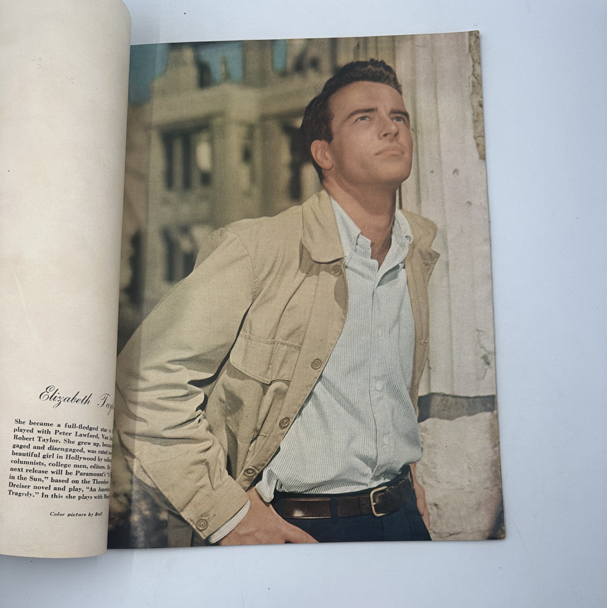 Photoplay Magazine Annual 1950 showcasing a color portrait of John Derek, highlighting his presence in Hollywood.