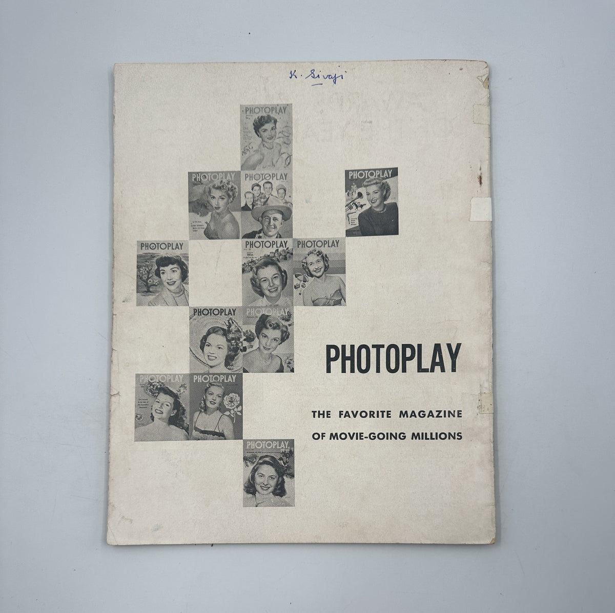 Photoplay Magazine Annual 1950 cover featuring a collage of images of popular stars, symbolizing the essence of the magazine as 'The Favorite Magazine of Movie-Going Millions.'