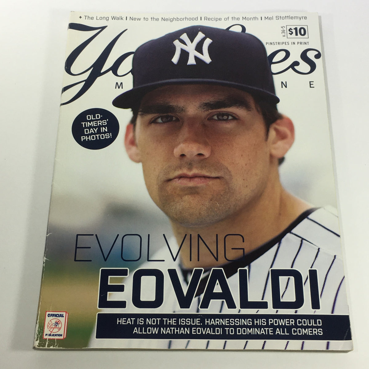 Yankees Magazine July 2015 Volume #36-5 cover featuring pitcher Nathan Eovaldi, emphasizing his evolution and impact on the team.