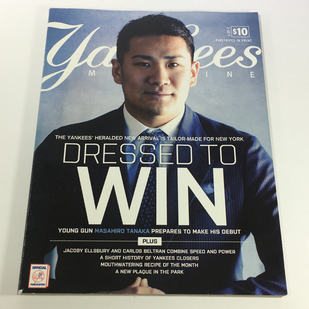 Yankees Magazine April 2014 Volume #35-2 featuring Masahiro Tanaka on the cover, highlighting his debut with the New York Yankees and articles on his early career.