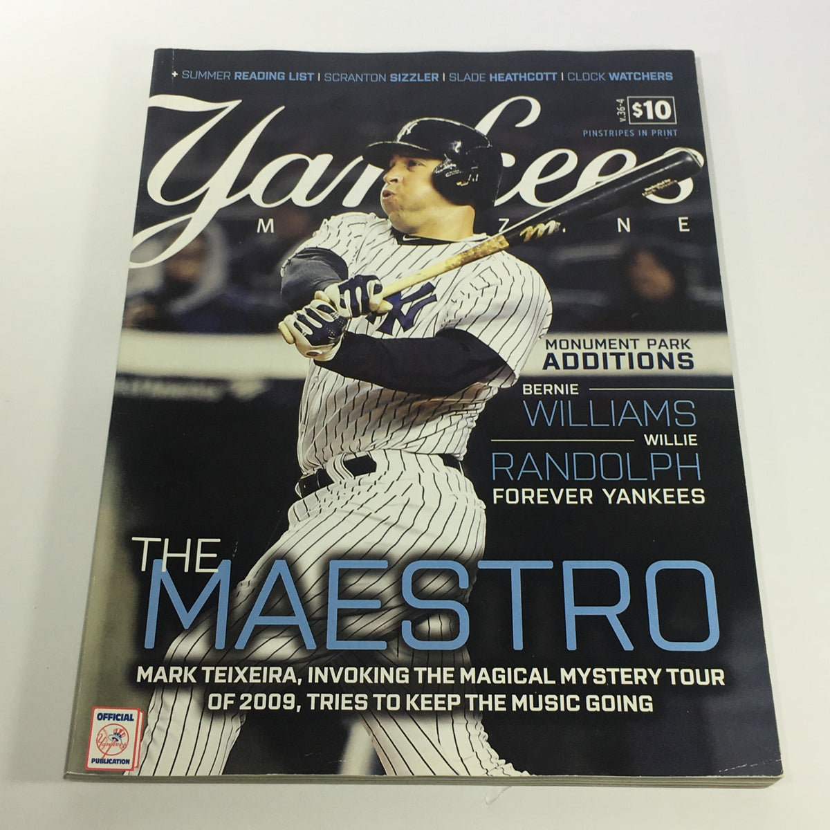 Yankees Magazine: June 2015 Volume #36-4 - Mark Teixeira The Maestro featuring New York Yankees star Mark Teixeira on the cover, depicting his baseball prowess and impact during the 2015 season.