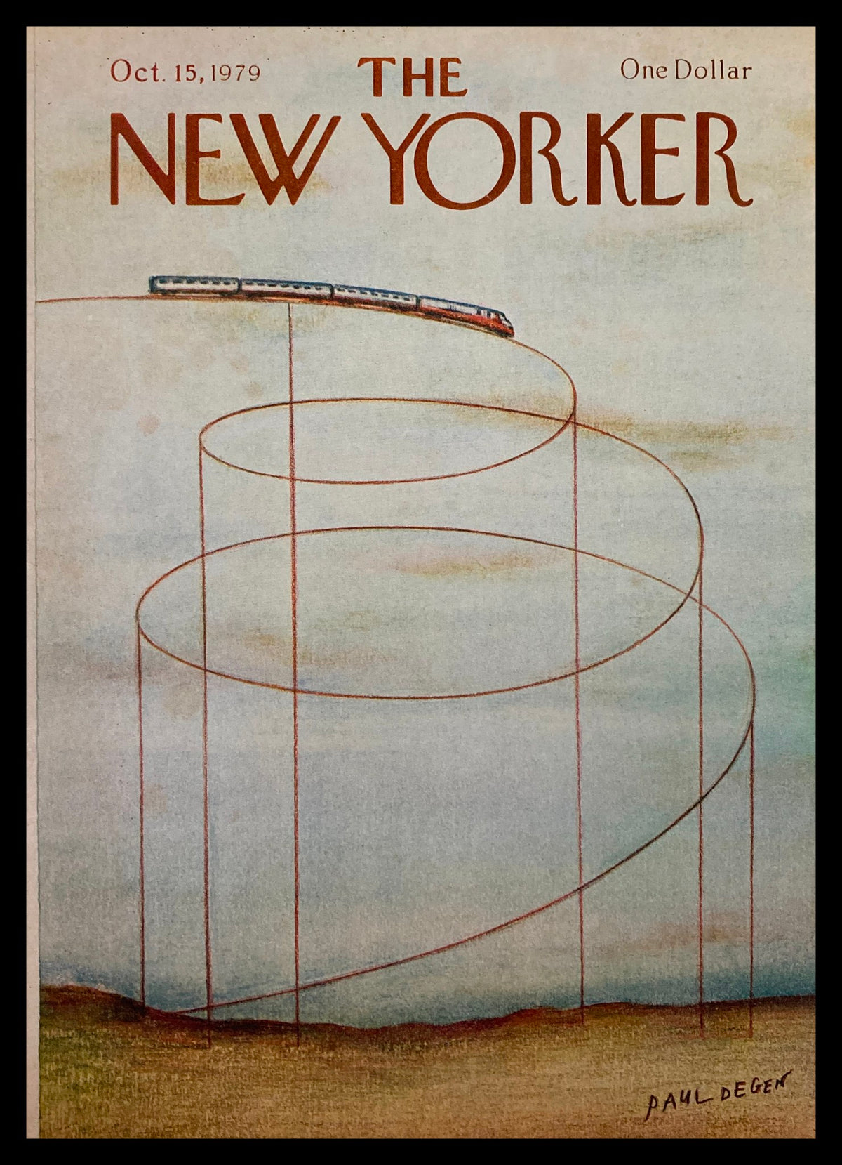 Cover art from The New Yorker magazine dated October 15, 1979, featuring an illustration of a bullet train by Paul Degen against a pastel background.