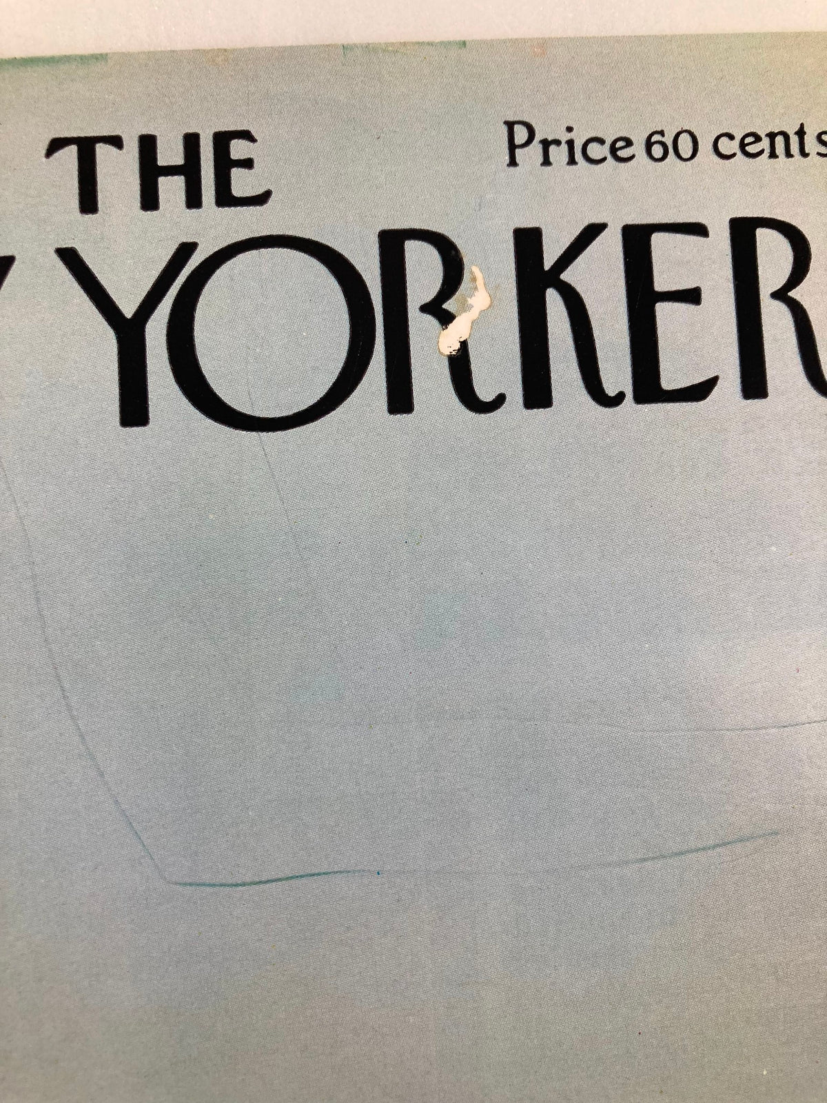 Close-up of The New Yorker Cover from October 27 1975 showcasing the magazine title and details, highlighting its vintage charm and artistic design.
