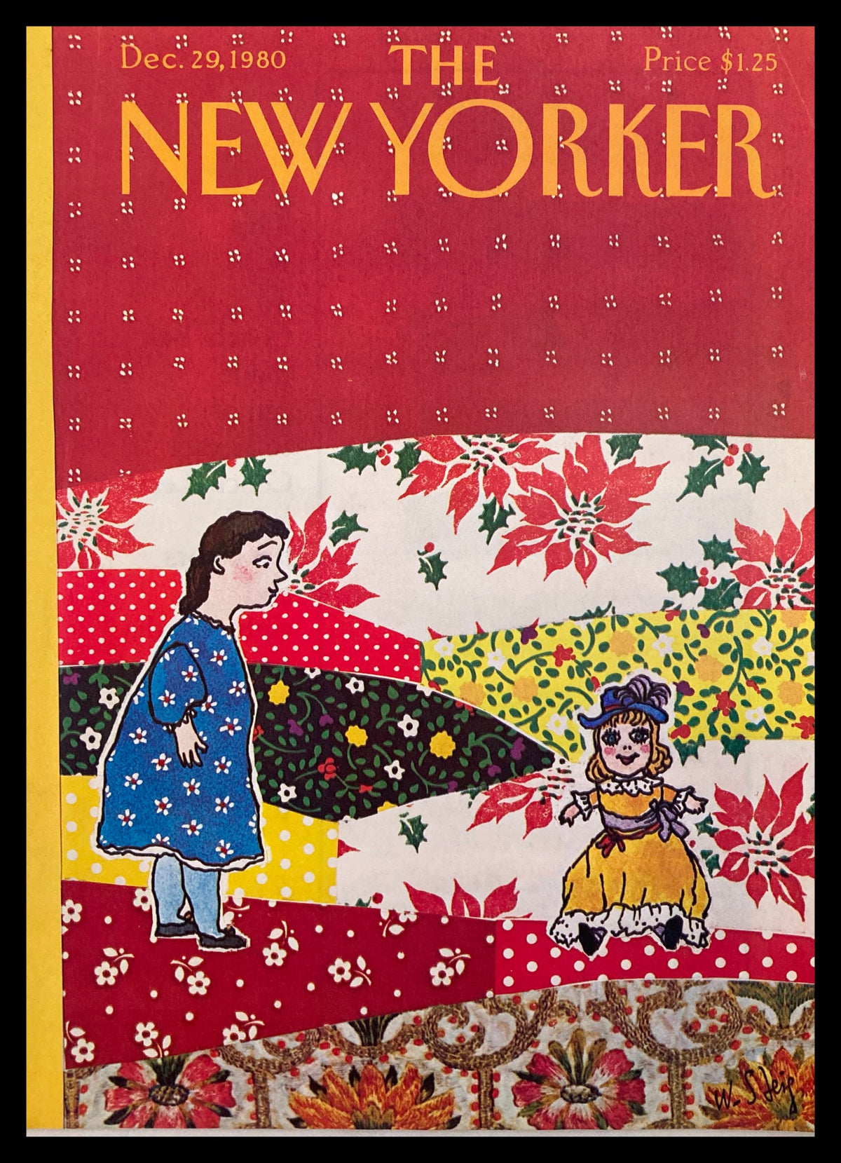 Cover of The New Yorker dated December 29, 1980, featuring whimsical artwork by William Steig with vibrant patterns and colors, titled 'Dolly'.