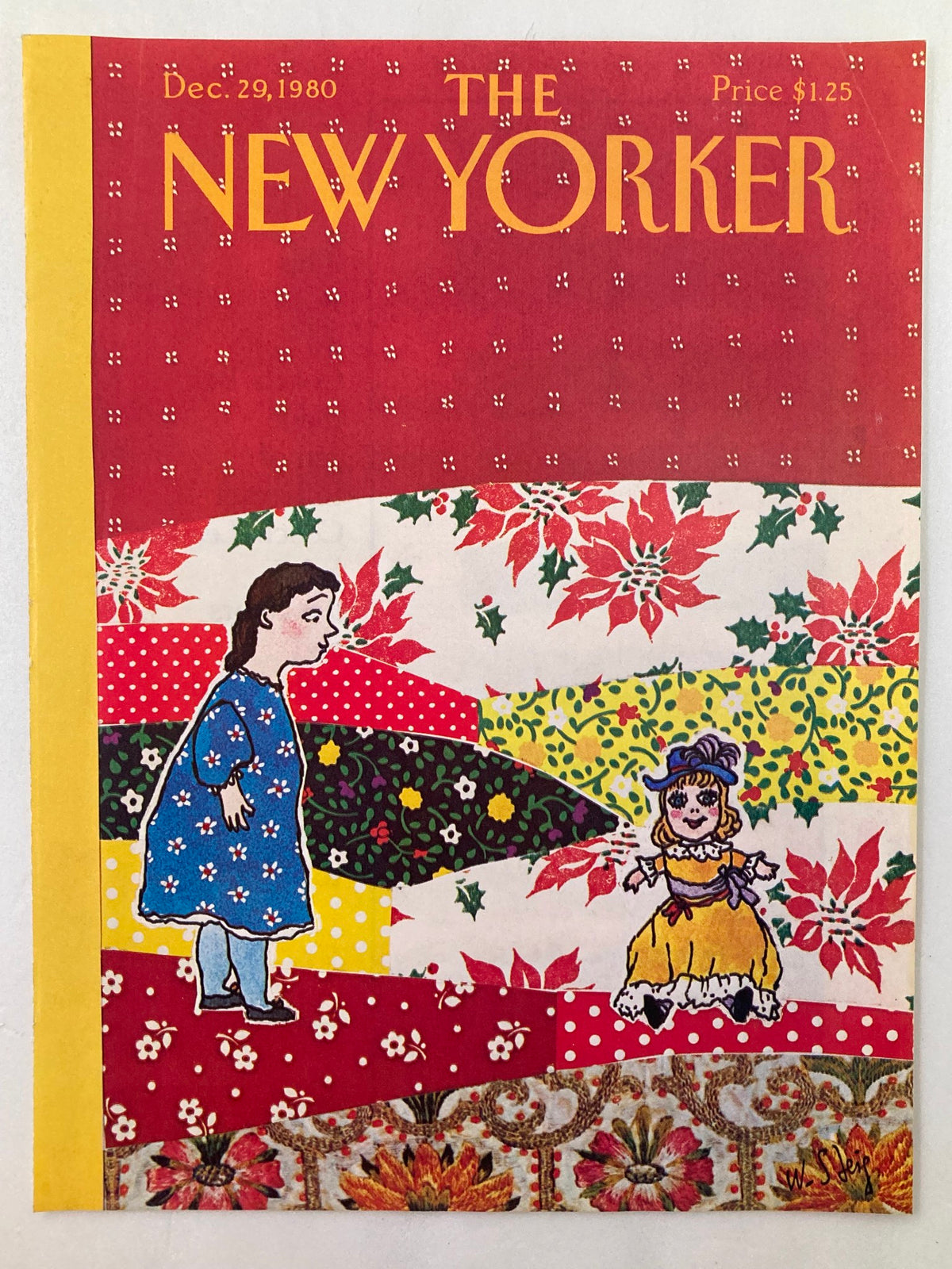 The New Yorker cover from December 29, 1980, displaying the charming illustration 'Dolly' by William Steig, showcasing playful designs and bright colors.