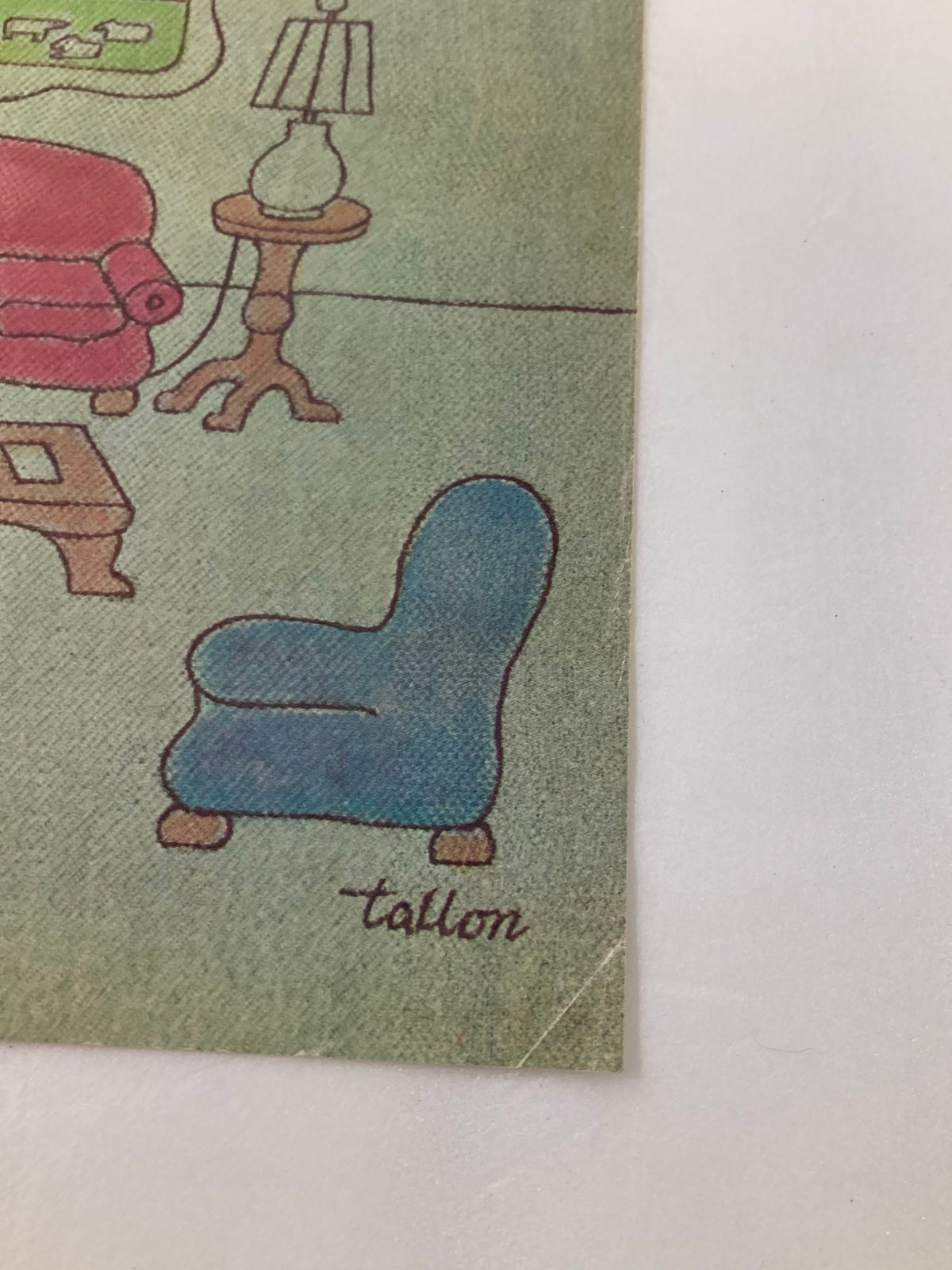 Cover detail of The New Yorker October 12, 1981, featuring artistic design by Robert Tallon, showcasing a colorful chair with a vintage aesthetic.