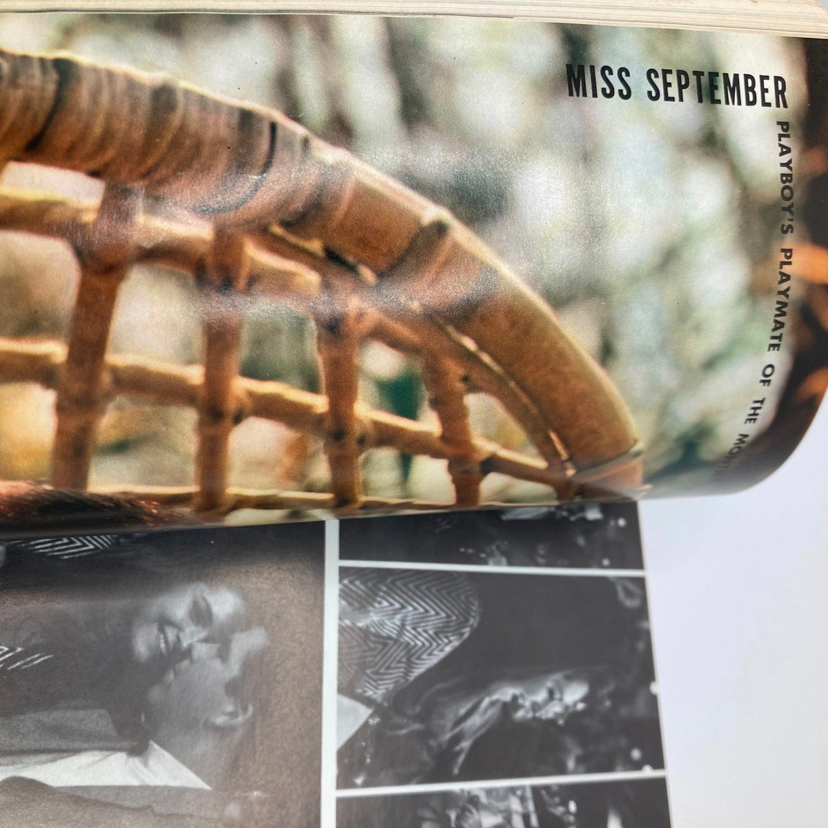 Centerfold page of VTG Playboy Magazine September 1968 highlighting Miss September with artistic photography and vintage design elements.
