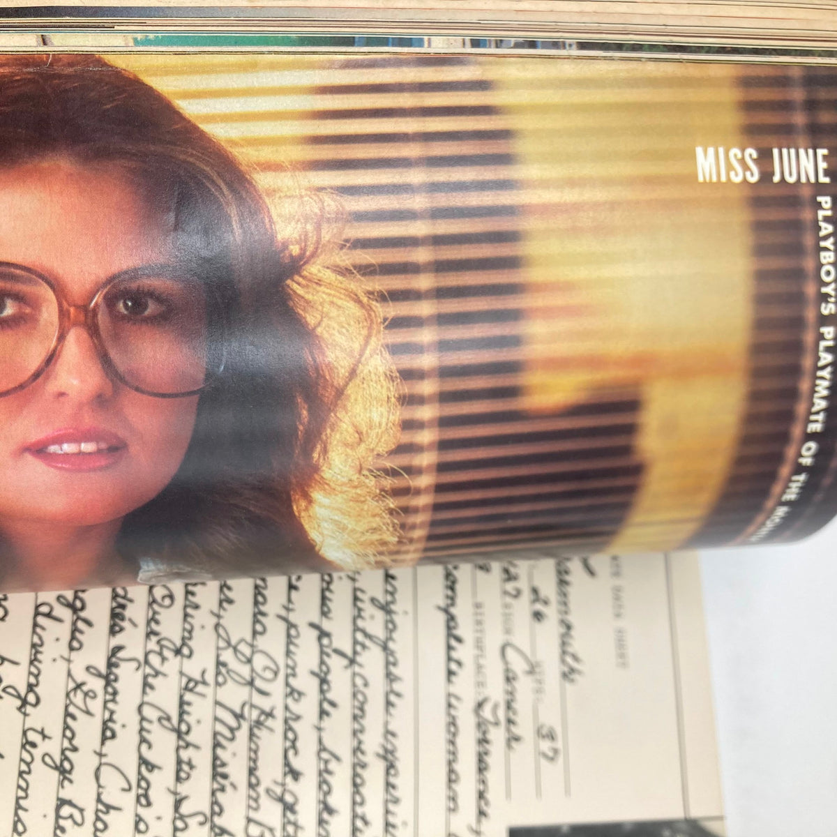 Interior page of the June 1981 Playboy Magazine displaying Miss June, a Playboy Playmate, highlighting vintage 70s fashion and aesthetics.