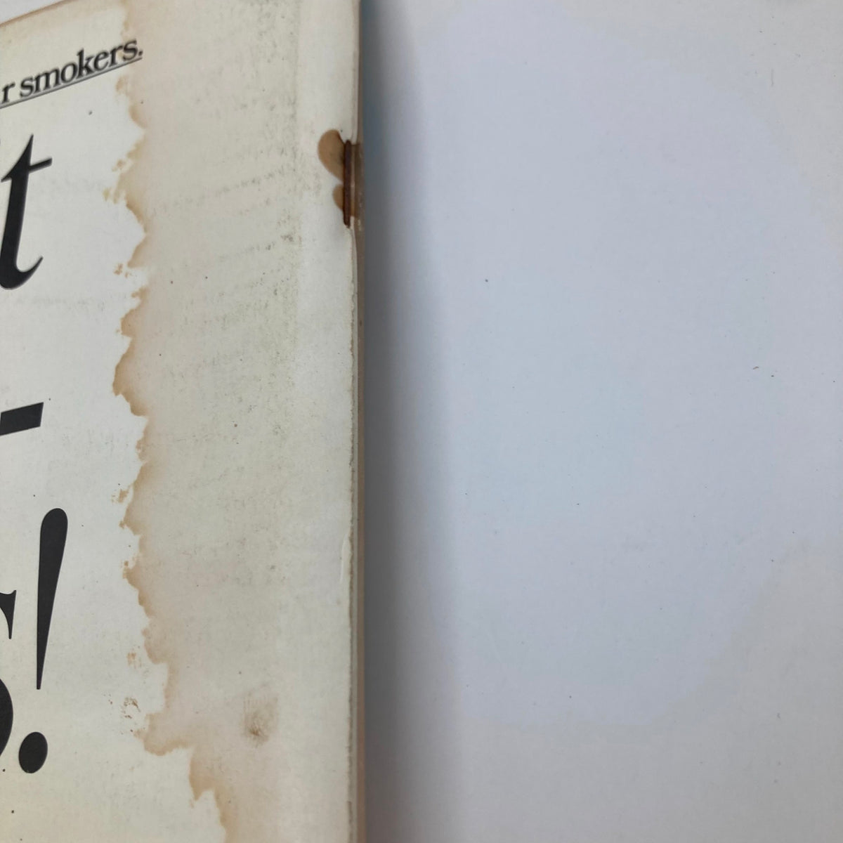Side view of the back cover of VTG Playboy Magazine April 1981 showing wear and aged conditions of the magazine, an authentic vintage collectible.