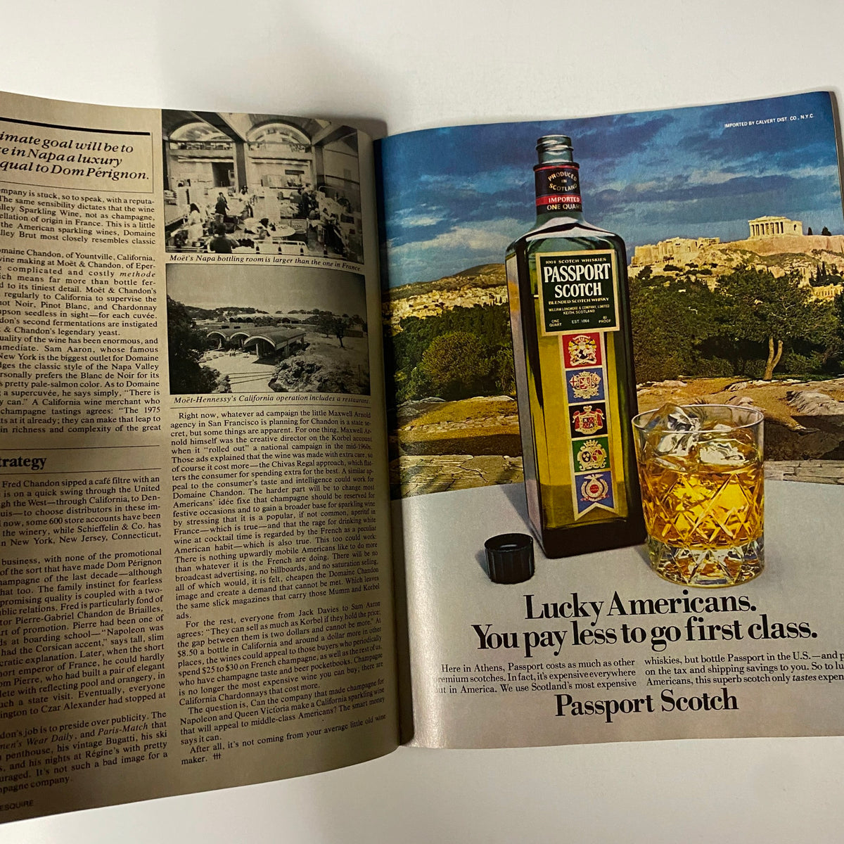 Interior page of Esquire Magazine from October 24, 1978 featuring an advertisement for Passport Scotch with a scenic backdrop.