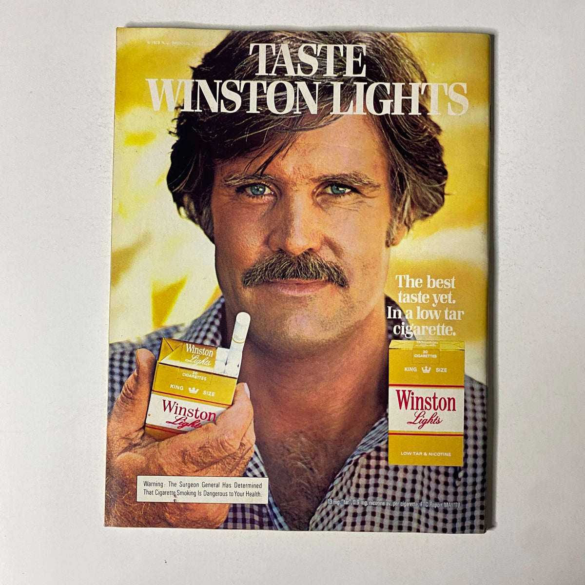 Advertisement for Winston Lights cigarettes featured in Esquire Magazine January 2-16, 1979, highlighting the product's low tar and nicotine content.