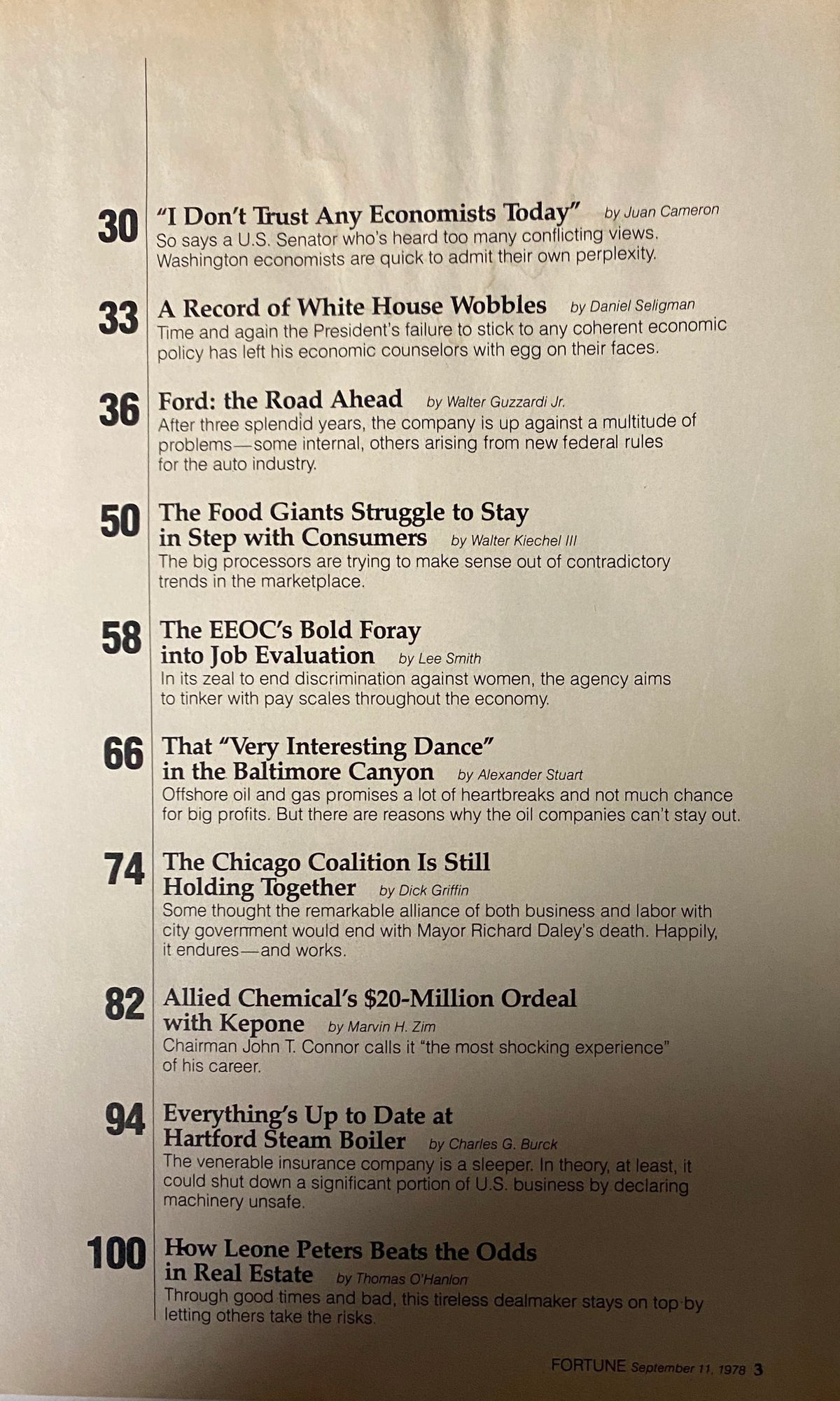 Fortune Magazine September 11, 1978 Henry Ford II, Ford Motor Co.