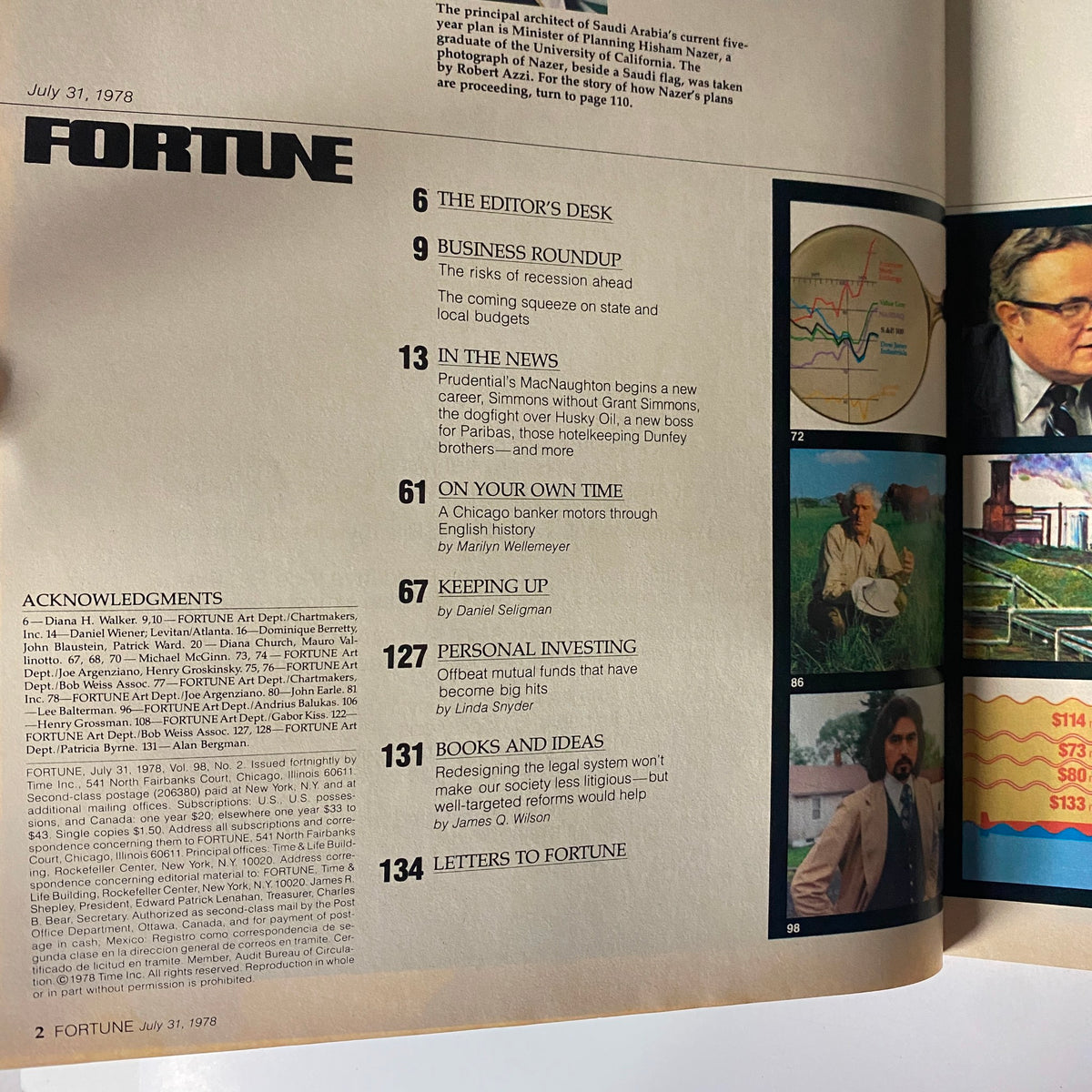 Fortune Magazine July 31, 1978 Minister of Planning Hisham Nazer