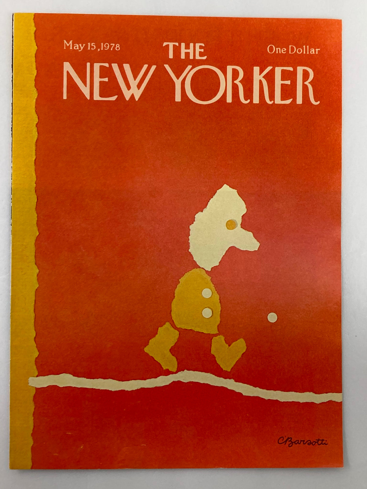 Cover of The New Yorker dated May 15, 1978, titled 'Deep Thoughts' by C. Barsotti, illustrating a playful character against a bold red background.