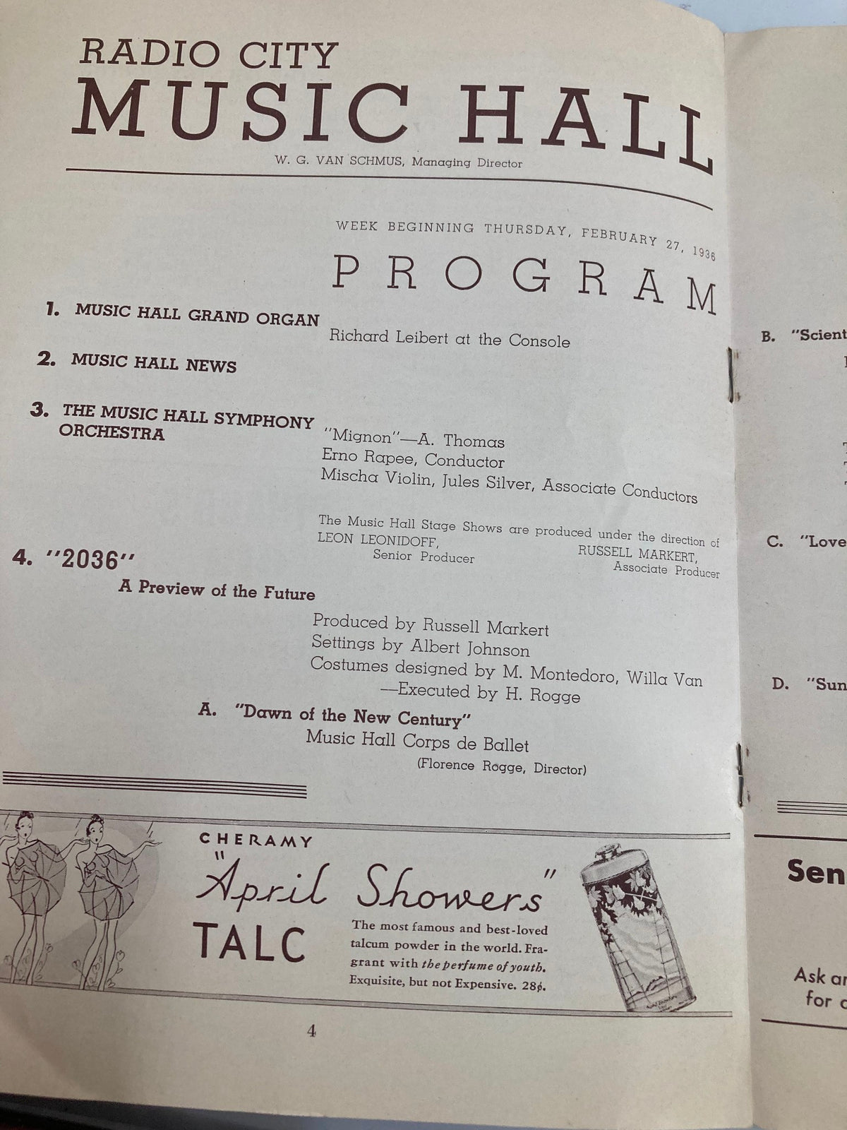 1936 Radio City Music Hall Weekly Dawn of the New Century