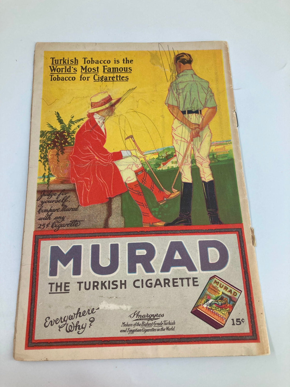 Back cover of the 1917 44th Street Theatre playbill featuring an advertisement for Murad Turkish Cigarettes.