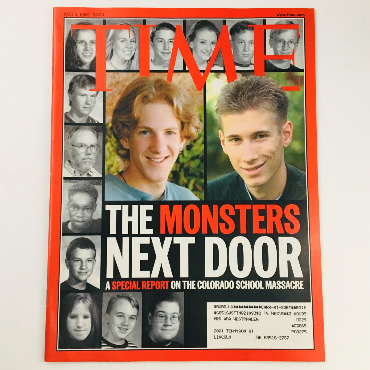 Time Magazine May 3 1999 The Monster's Next Door Eric Harris & Dylan Klebold, VG