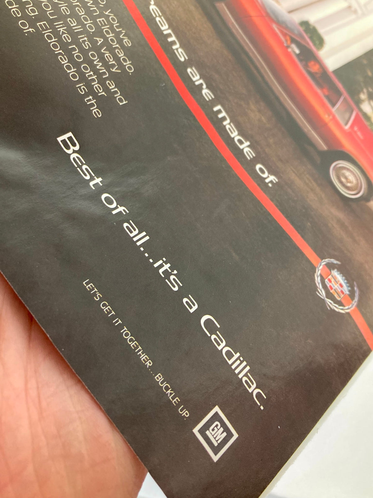 Back cover of The New Yorker February 16 1985, highlighting a Cadillac advertisement with a focus on luxury and style.