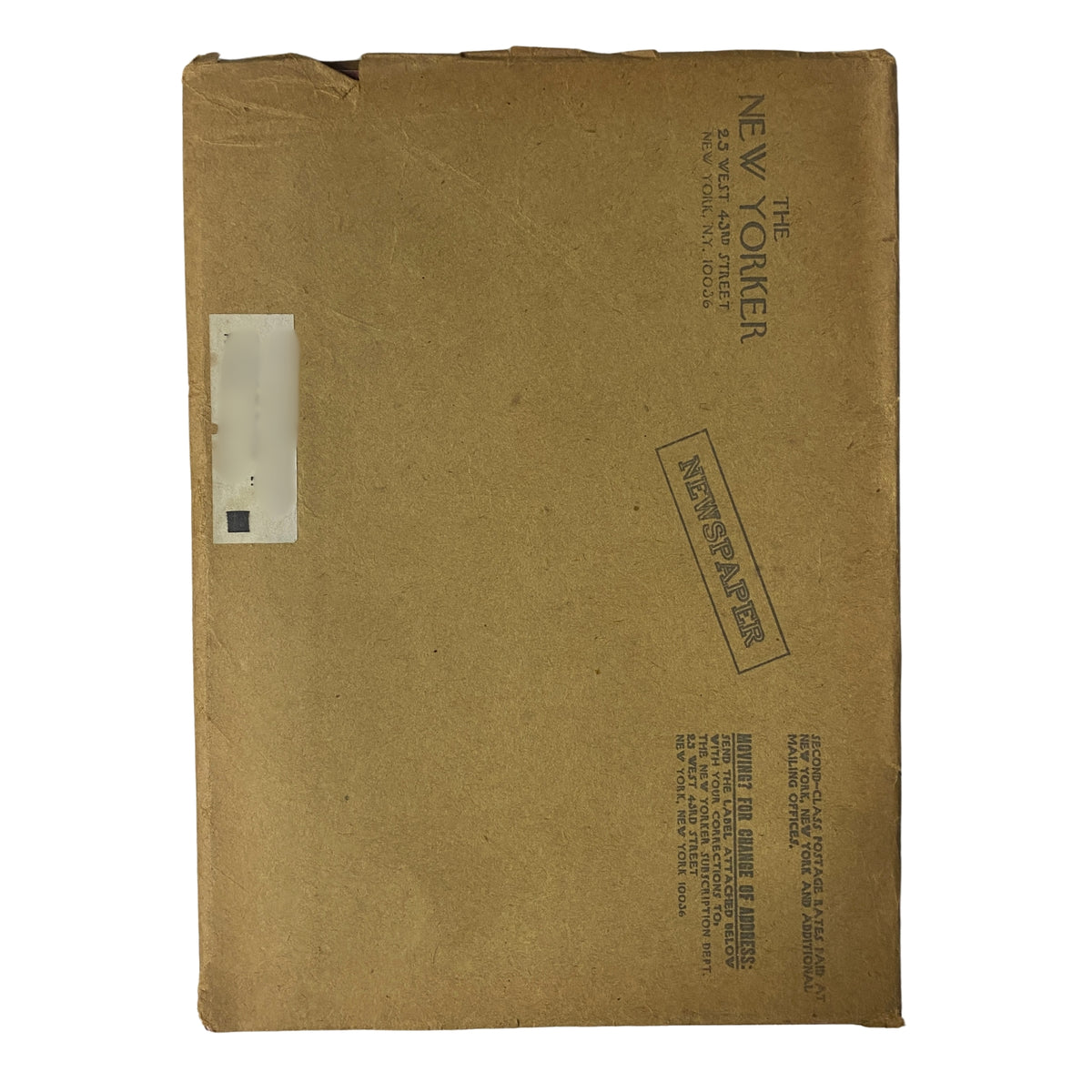 Back cover of The New Yorker Full Magazine dated March 31, 1975, showcasing the magazine's original subscription cover and vintage printing details, indicative of its collectible status.