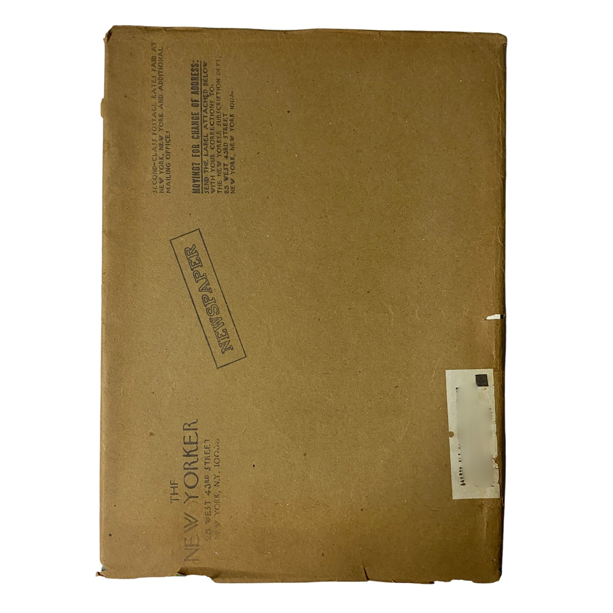 Back cover of The New Yorker magazine March 17, 1975 displaying the publication's logo and mailing information.