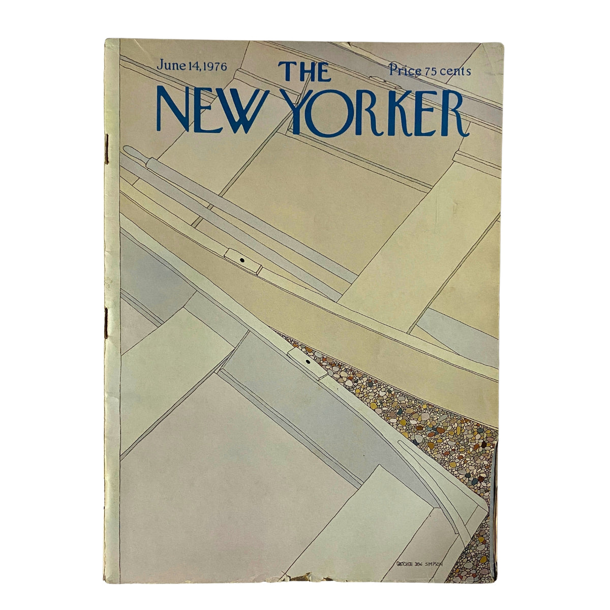 Cover of The New Yorker magazine, dated June 14, 1976, featuring an abstract design by artist Gretchen Dow Simpson. The magazine's title and date prominently displayed.
