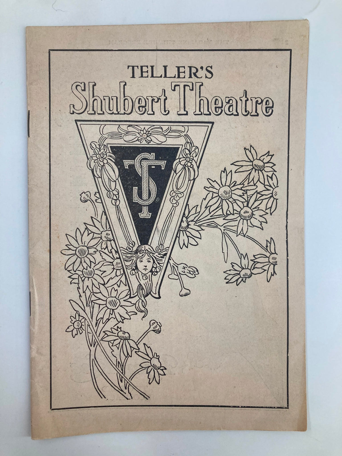 Cover of the 1924 Teller's Shubert Theatre playbill for Seventh Heaven by Austin Strong, featuring vintage floral design and theater emblem.