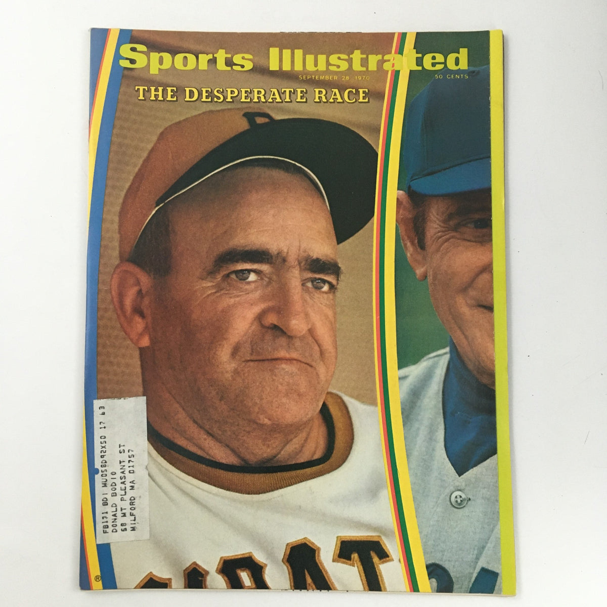 Cover of Sports Illustrated Magazine from September 28, 1970 featuring baseball manager Danny Murtaugh, showcasing his serious expression and vintage design.