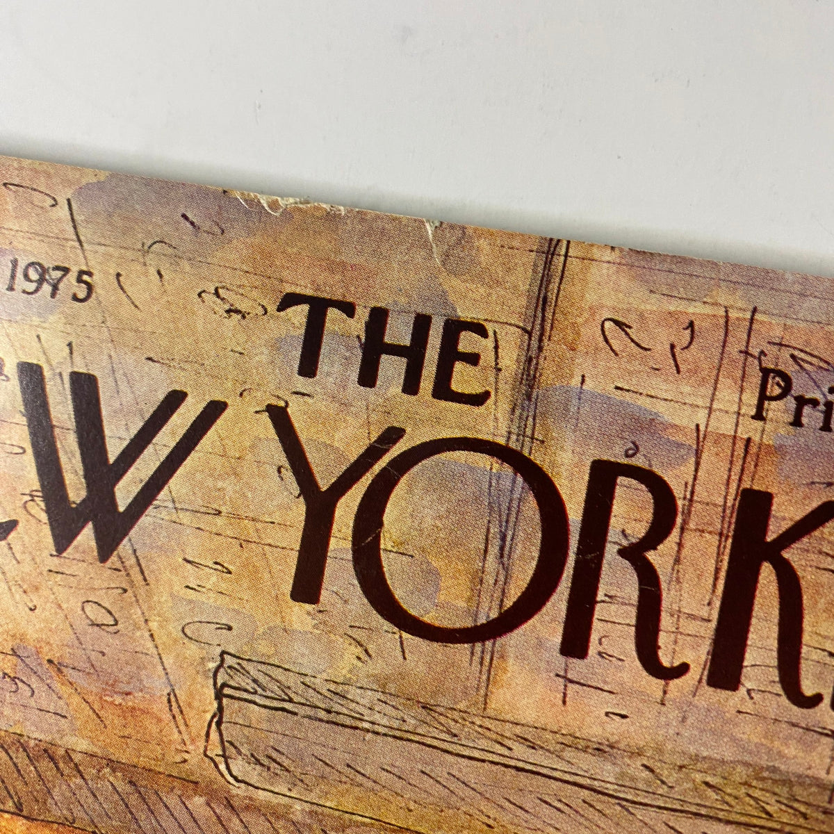 Close-up of The New Yorker magazine title from the April 28, 1975 issue, showcasing the distinct typography and design.