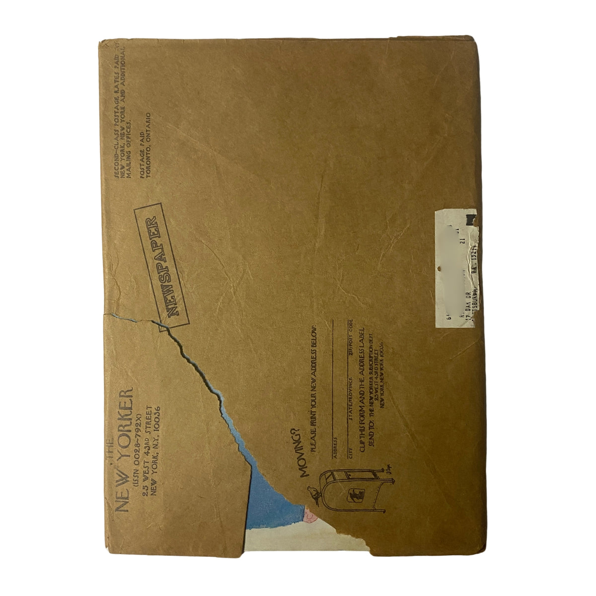 Back cover of The New Yorker magazine January 2, 1978, highlighting subscription information and vintage design elements. The New Yorker Full Magazine January 2, 1978 R.O. Blechman Cover.