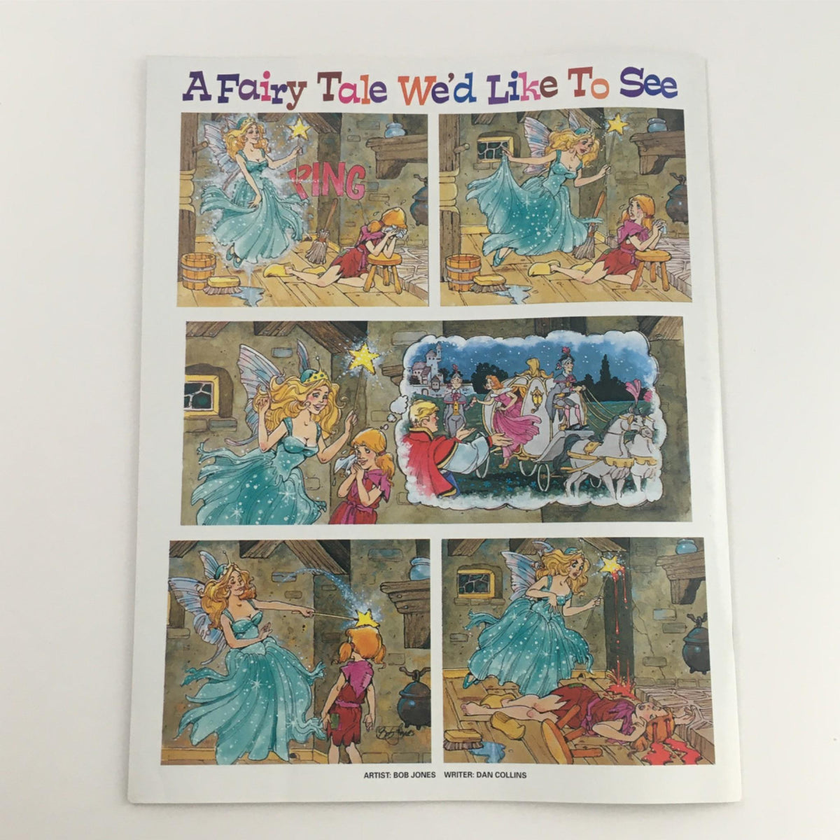 Interior page of Mad Magazine June 1996 No. 346 featuring a comic strip titled 'A Fairy Tale We'd Like To See,' highlighting the magazine's satirical humor and illustrations.
