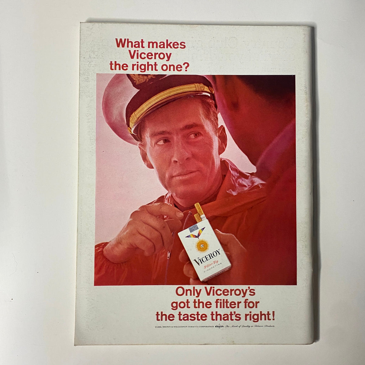 Advertisement for Viceroy cigarettes featured in Playboy Magazine March 1966, highlighting the product with a notable model.