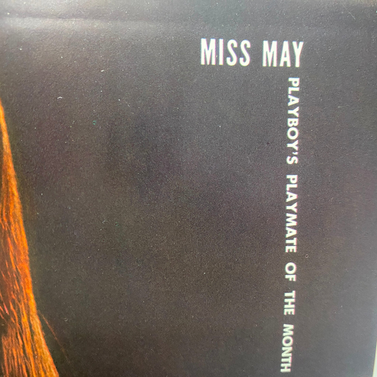 Close-up of the caption for Miss May in Playboy Magazine May 1969, highlighting the Playmate of the Month title.