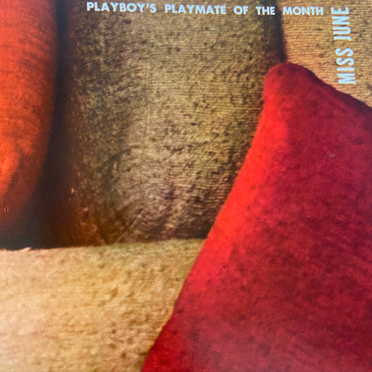 Playmate of the Month section from Playboy Magazine, June 1969 highlighting Helena Antonaccio, surrounded by colorful cushions, reflecting the era's aesthetic.