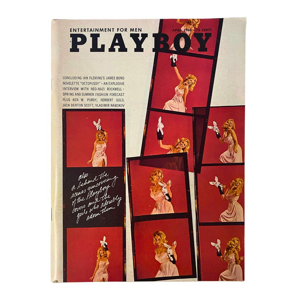 Cover of Playboy Magazine April 1966 featuring Playmate Karla Conway with multiple images in a collage format.