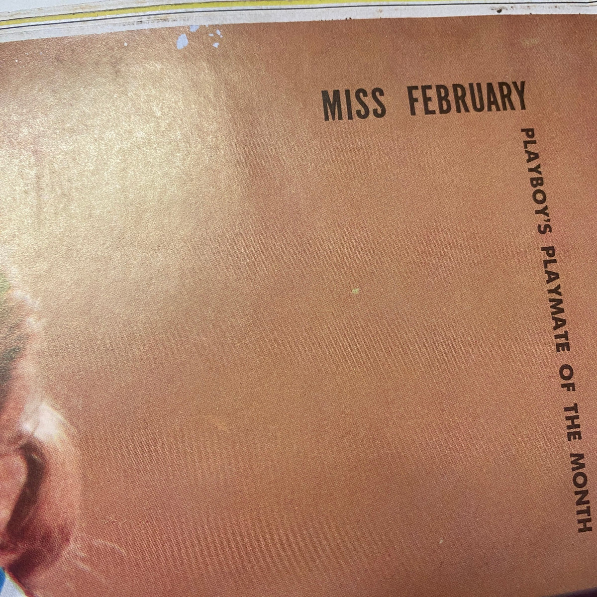 Cover page of Playboy Magazine February 1956 featuring 'Miss February', highlighting the Playmate of the Month, Marguerite Empey.