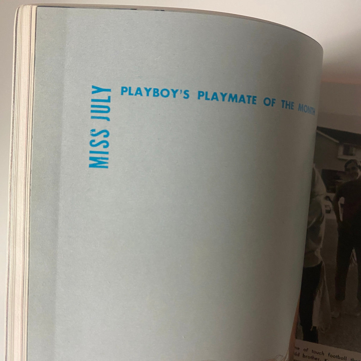 Inside page of Playboy Magazine July 1967 labeled Miss July, highlighting the Playmate of the Month feature.