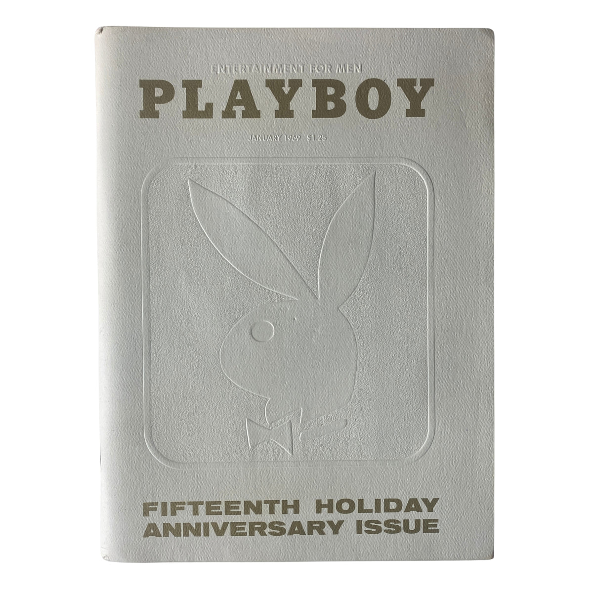 Playboy Magazine January 1969 cover featuring the iconic Playboy bunny logo and the title 'Fifteenth Holiday Anniversary Issue'.