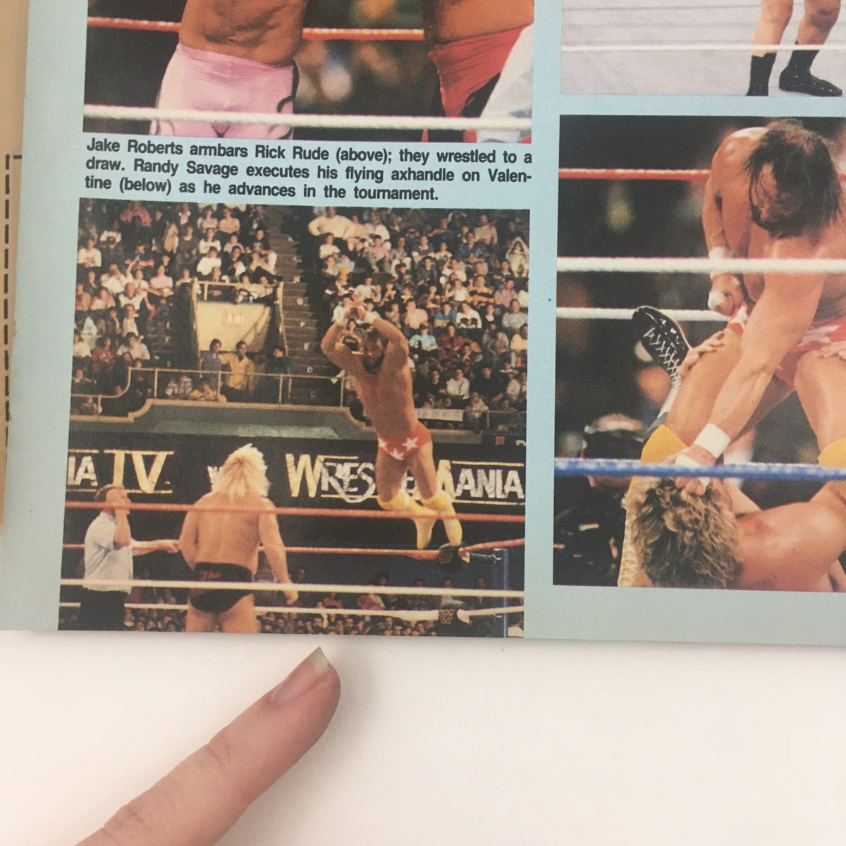 Inside Wrestling Magazine September 1988 featuring action shots of professional wrestlers, including Jake Roberts and Randy Savage, illustrating key moments from wrestling tournaments, relevant to the magazine's focus on Jerry Lawler's AWA Title.