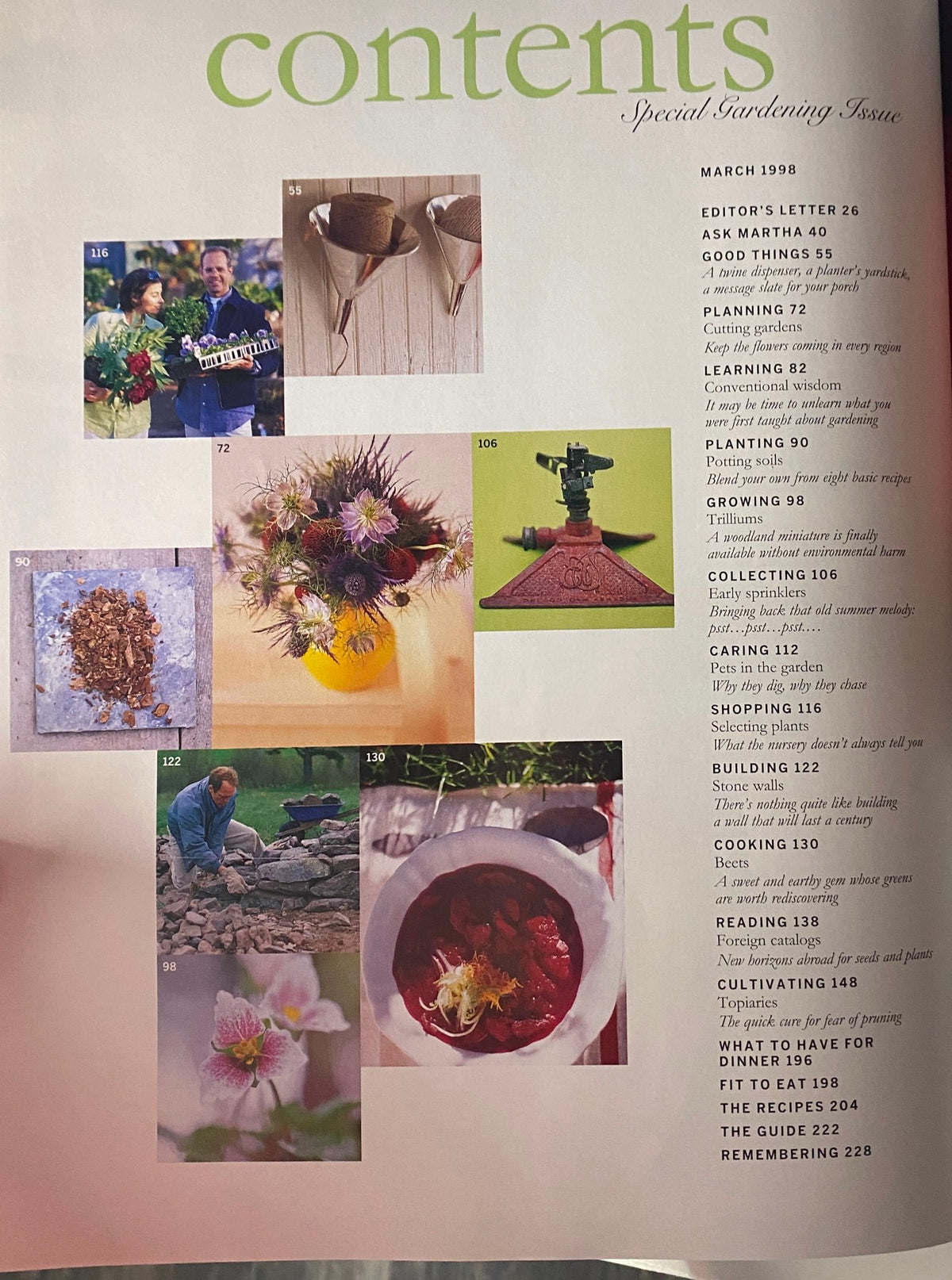 Martha Stewart Living Magazine March 1998 Special Gardening Issue VG