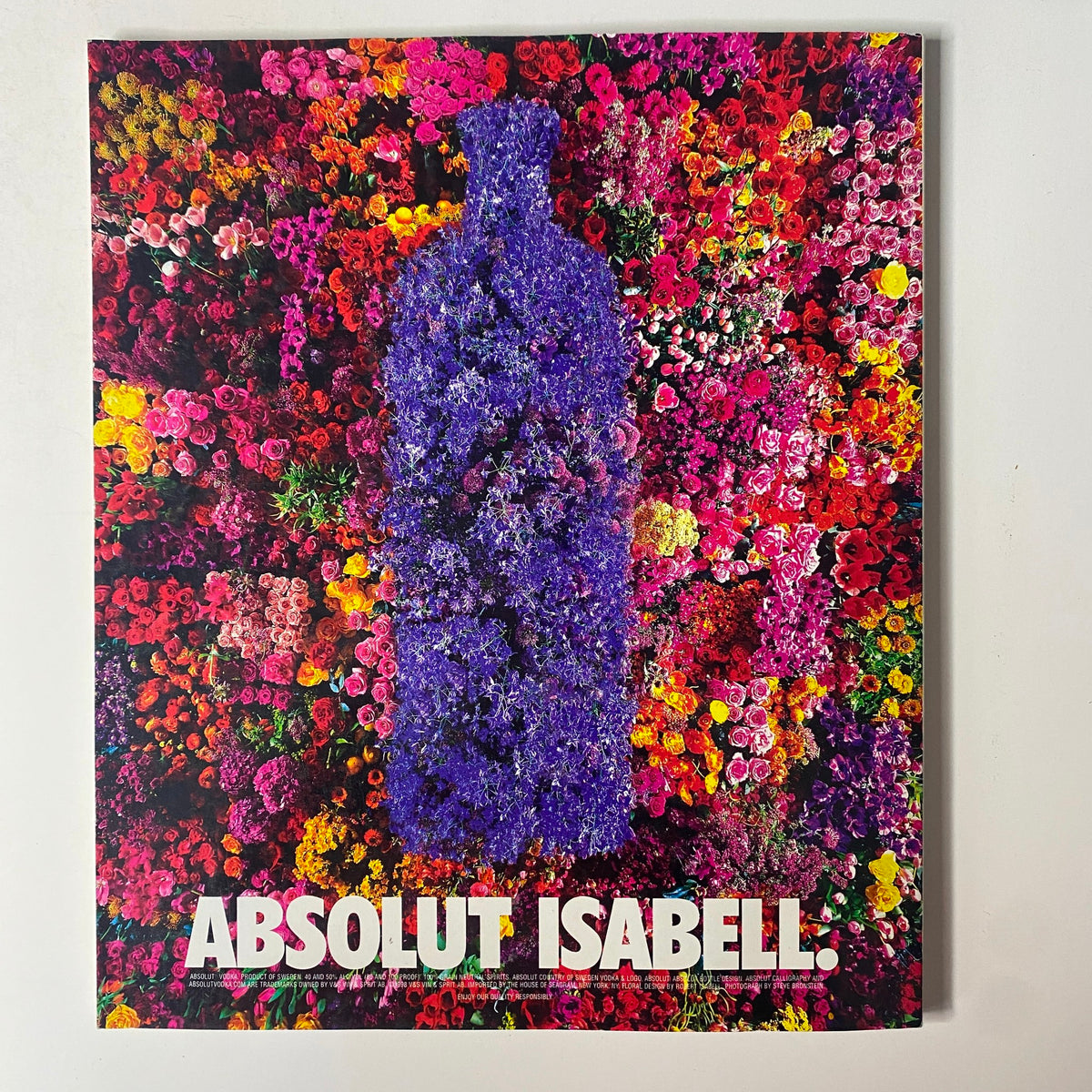 Cover page of Martha Stewart Living Magazine, July/August 1999 featuring vibrant floral artwork with the title 'Absolut Isabell' prominently displayed.