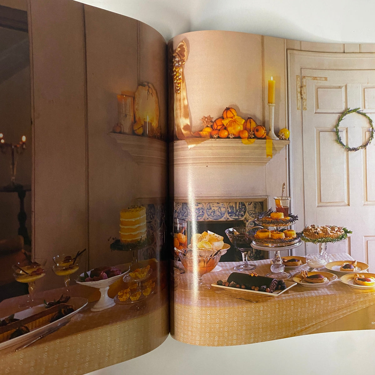 A beautifully arranged table spread from Martha Stewart Living Magazine December 1998, displaying elegant holiday desserts and festive decorations.
