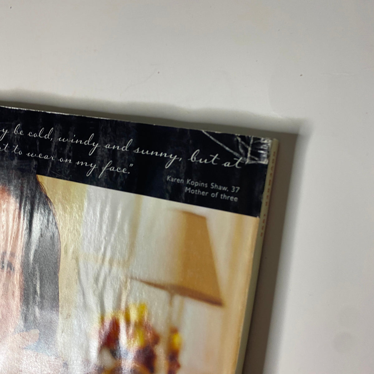 Close-up of the Oil of Olay advertisement from Martha Stewart Living Magazine November 1996, showing a woman with a skincare message and brand products.