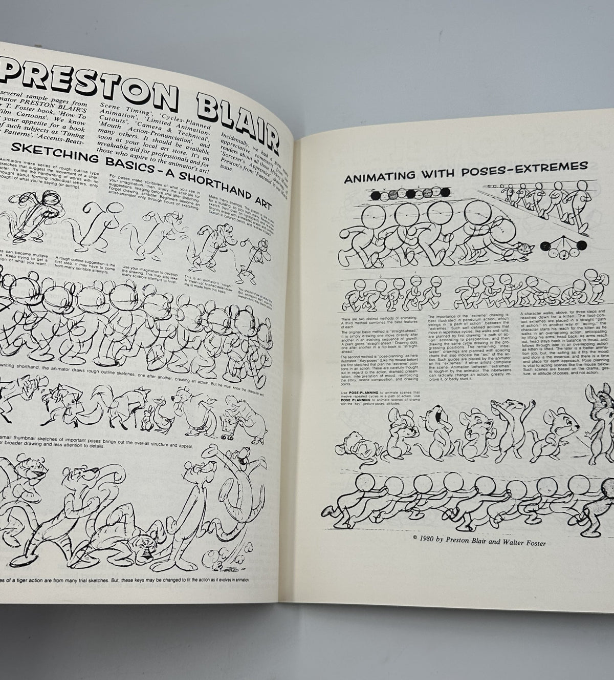 Cartoonist Profiles Magazine June 1981 featuring Preston Blair, showcasing cartoon sketching basics and animation poses on an illustrated page.