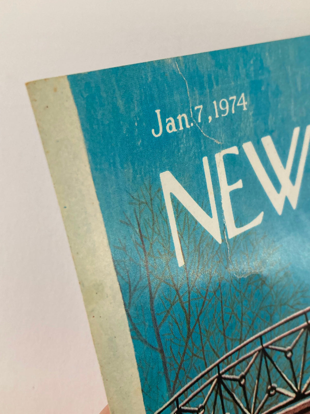 CLOSE-UP of the cover of The New Yorker January 7 1974 displaying the date and magazine title above the artwork 'Footprints' by Charles Martin.