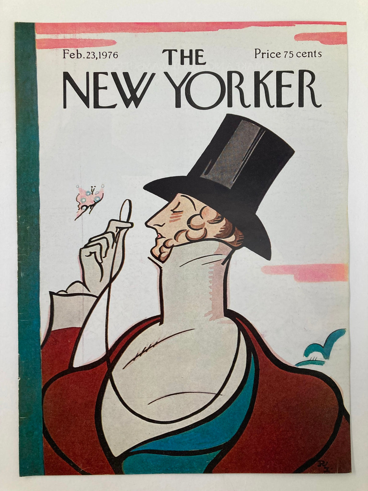 COVER ONLY The New Yorker February 23 1976 Master Eustace by Ira Levin showcasing a colorful vintage magazine cover design.