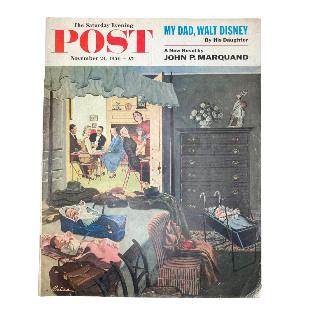 Cover of the Saturday Evening Post Magazine, November 24, 1956 featuring 'Boy Blues' art by Ben Prins, showcasing mid-20th century American culture.